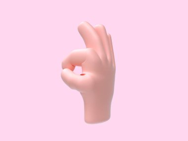 karikatür el soyut şarkı / sembol pembe arkaplan 3D görüntüleme