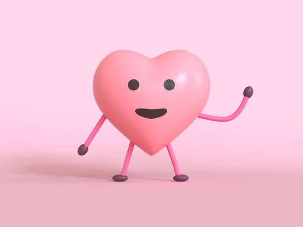 Amor Emoción Personaje Dibujos Animados Rosa Emoji Render —  Fotos de Stock