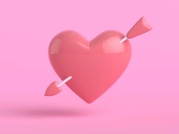 Renderizado Corazón Forma Rosa Fondo —  Fotos de Stock