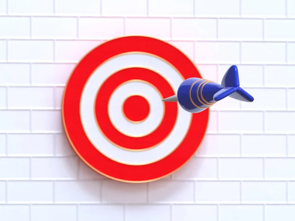 3d rendering target and arrow cartoon style focus to arrow blur background