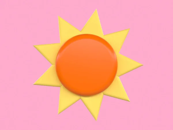 Rendering Cartoon Style Pink Background Weather Season Sun — Stock Photo, Image