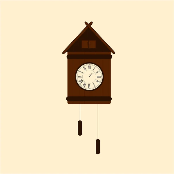Vintage zegar z kukułką w stylu 2d. wektor — Wektor stockowy