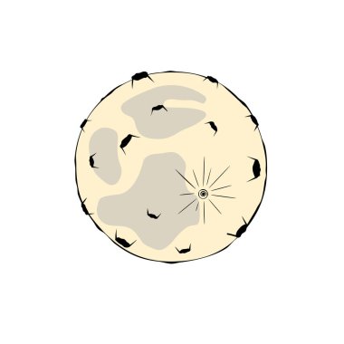 Krateri olan ay çizgi film tarzında sessizdir. vektör