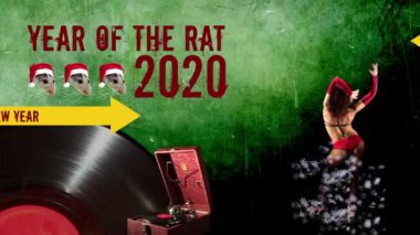 Düşük animasyon dizaynı. 2020 yılı Rat. 2020 'nin sembolü.