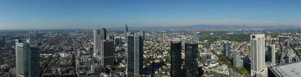 Panorama Ciudad Frankfurt Alemania Vista Del Centro Financiero Frankfurt Rascacielos — Foto de Stock