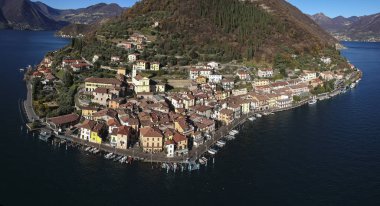 Monte Isola ve Iseo Gölü manzarası