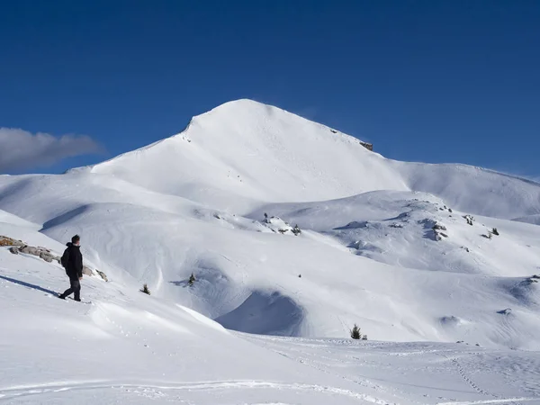Bergsport scene in de Alpen tijdens de winter — Stockfoto
