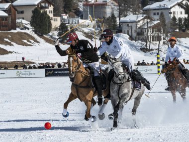 St. Moritz - 26 Ocak 2020: Snow Polo Dünya Kupası St.Moritz 2020