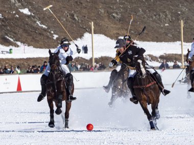 St. Moritz - 26 Ocak 2020: Snow Polo Dünya Kupası St.Moritz 2020