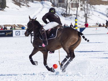 St. Moritz - 26 Ocak 2020: Snow Polo Dünya Kupası St.Moritz 2020