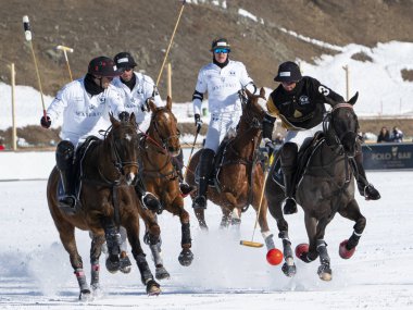St. Moritz - 26 Ocak 2020: Snow Polo Dünya Kupası St.Moritz 2020