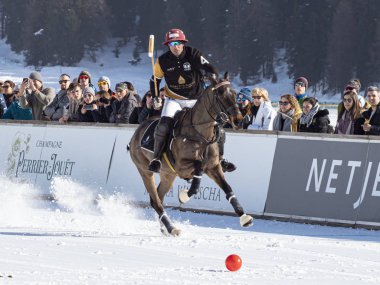 St. Moritz - 26 Ocak 2020: Snow Polo Dünya Kupası St.Moritz 2020