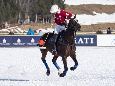 St. Moritz - 26 Ocak 2020: Snow Polo Dünya Kupası St.Moritz 2020