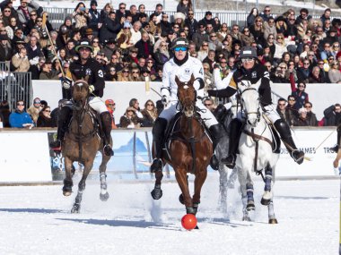 St. Moritz - 26 Ocak 2020: Snow Polo Dünya Kupası St.Moritz 2020