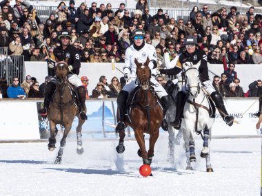 St. Moritz - 26 Ocak 2020: Snow Polo Dünya Kupası St.Moritz 2020