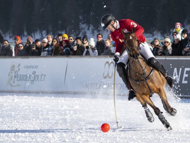 St. Moritz - 26 Ocak 2020: Snow Polo Dünya Kupası St.Moritz 2020
