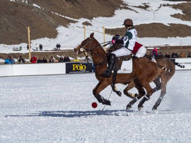 St. Moritz - 26 Ocak 2020: Snow Polo Dünya Kupası St.Moritz 2020