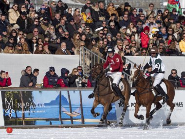St. Moritz - 26 Ocak 2020: Snow Polo Dünya Kupası St.Moritz 2020