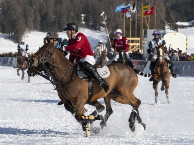 St. Moritz - 26 Ocak 2020: Snow Polo Dünya Kupası St.Moritz 2020