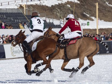 St. Moritz - 26 Ocak 2020: Snow Polo Dünya Kupası St.Moritz 2020