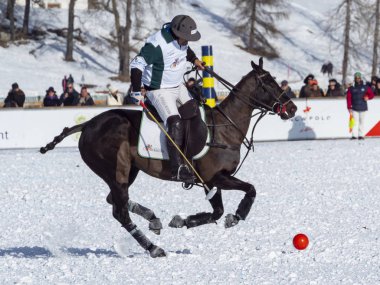 St. Moritz - 26 Ocak 2020: Snow Polo Dünya Kupası St.Moritz 2020