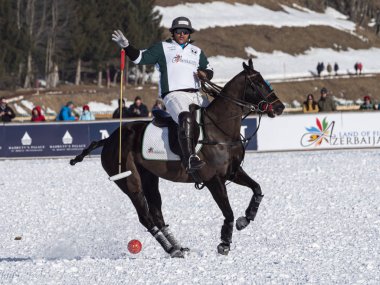 St. Moritz - 26 Ocak 2020: Snow Polo Dünya Kupası St.Moritz 2020