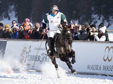 St. Moritz - 26 Ocak 2020: Snow Polo Dünya Kupası St.Moritz 2020