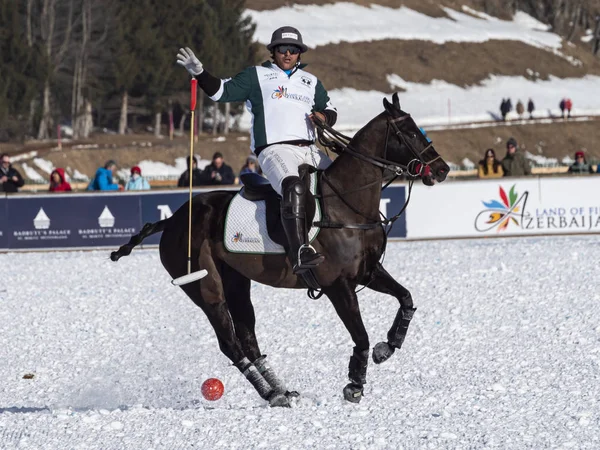 St.Moritz – 2020年1月26日: Snow Polo World CupでのゲームアクションSt.Moritz 2020 — ストック写真