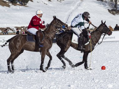 St. Moritz - 26 Ocak 2020: Snow Polo Dünya Kupası St.Moritz 2020