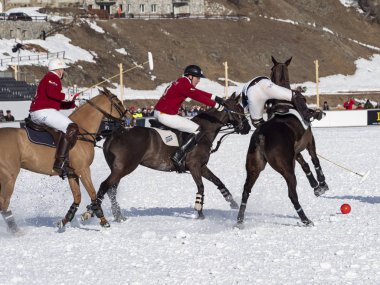 St. Moritz - 26 Ocak 2020: Snow Polo Dünya Kupası St.Moritz 2020