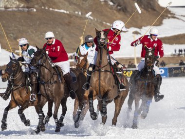 St. Moritz - 26 Ocak 2020: Snow Polo Dünya Kupası St.Moritz 2020