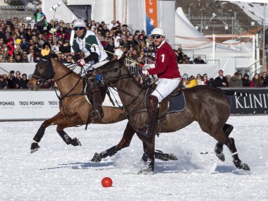 St. Moritz - 26 Ocak 2020: Snow Polo Dünya Kupası St.Moritz 2020