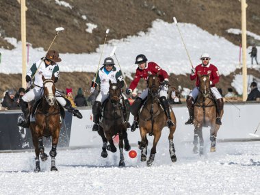 St. Moritz - 26 Ocak 2020: Snow Polo Dünya Kupası St.Moritz 2020