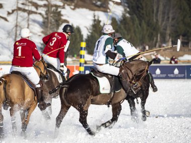 St. Moritz - 26 Ocak 2020: Snow Polo Dünya Kupası St.Moritz 2020
