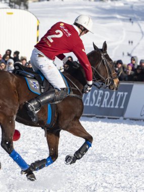 St. Moritz - 26 Ocak 2020: Snow Polo Dünya Kupası St.Moritz 2020