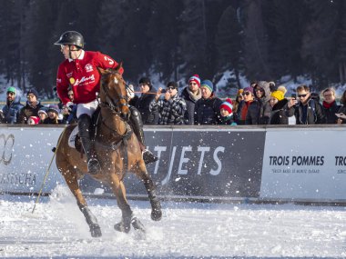 St. Moritz - 26 Ocak 2020: Snow Polo Dünya Kupası St.Moritz 2020