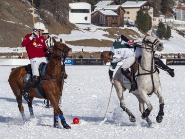 St. Moritz - 26 Ocak 2020: Snow Polo Dünya Kupası St.Moritz 2020
