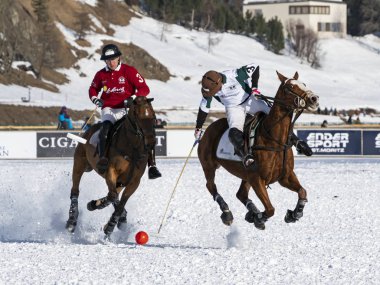 St. Moritz - 26 Ocak 2020: Snow Polo Dünya Kupası St.Moritz 2020