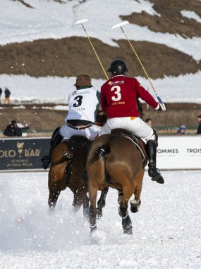 St. Moritz - 26 Ocak 2020: Snow Polo Dünya Kupası St.Moritz 2020