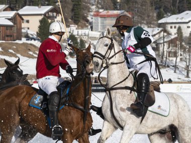 St. Moritz - 26 Ocak 2020: Snow Polo Dünya Kupası St.Moritz 2020