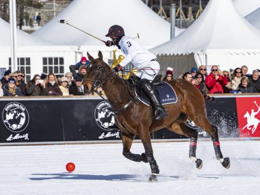 St. Moritz - 26 Ocak 2020: Snow Polo Dünya Kupası St.Moritz 2020