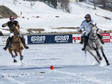 St. Moritz - 26 Ocak 2020: Snow Polo Dünya Kupası St.Moritz 2020
