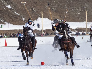 St. Moritz - 26 Ocak 2020: Snow Polo Dünya Kupası St.Moritz 2020