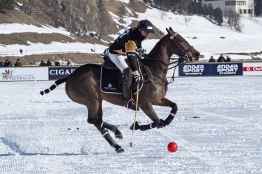 St. Moritz - 26 Ocak 2020: Snow Polo Dünya Kupası St.Moritz 2020