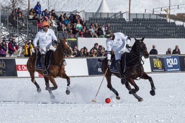 St. Moritz - 26 Ocak 2020: Snow Polo Dünya Kupası St.Moritz 2020
