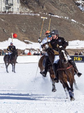 St. Moritz - 26 Ocak 2020: Snow Polo Dünya Kupası St.Moritz 2020
