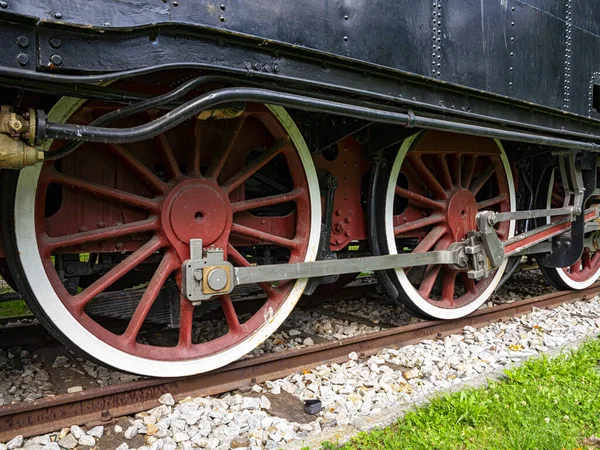 Old Locomotive Wheels Detail Close — Stock Photo, Image