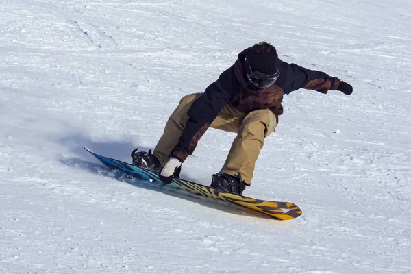 Сноубордист Склоне Альпах — стоковое фото