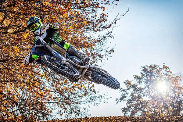 Scène Motocross Sur Sentier — Photo