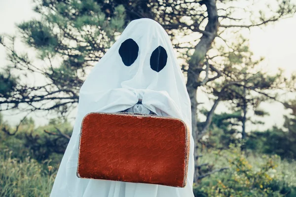 Ghost with suitcase — Stock Photo, Image